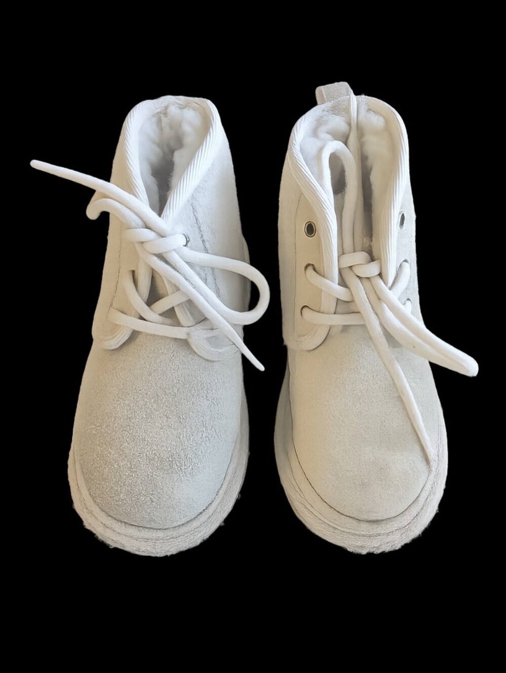 UGG Kids Cream Suede Lace-Up Boots